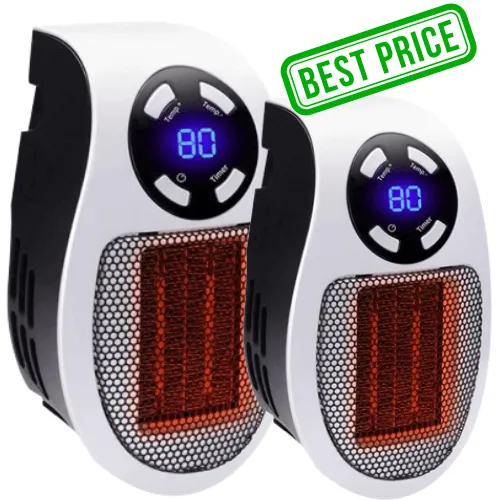 Clima Mini Heater - Full product review image showing the portable ceramic heater design