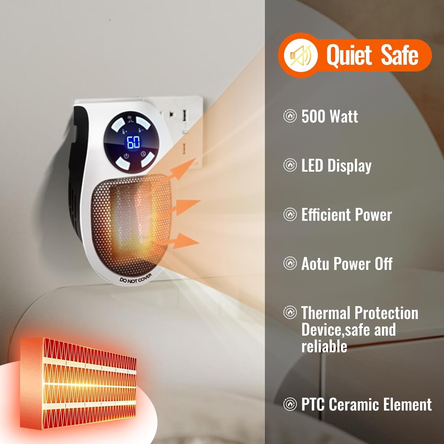 Clima Mini Heater ceramic heating technology with remote control and safety features